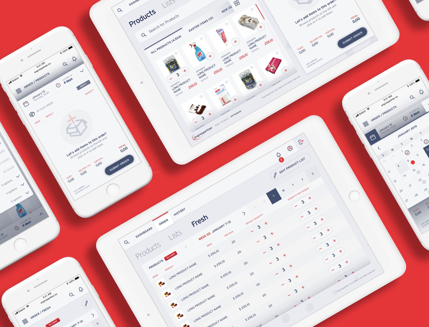 Engrospartner ordering tool on phones and tablets
